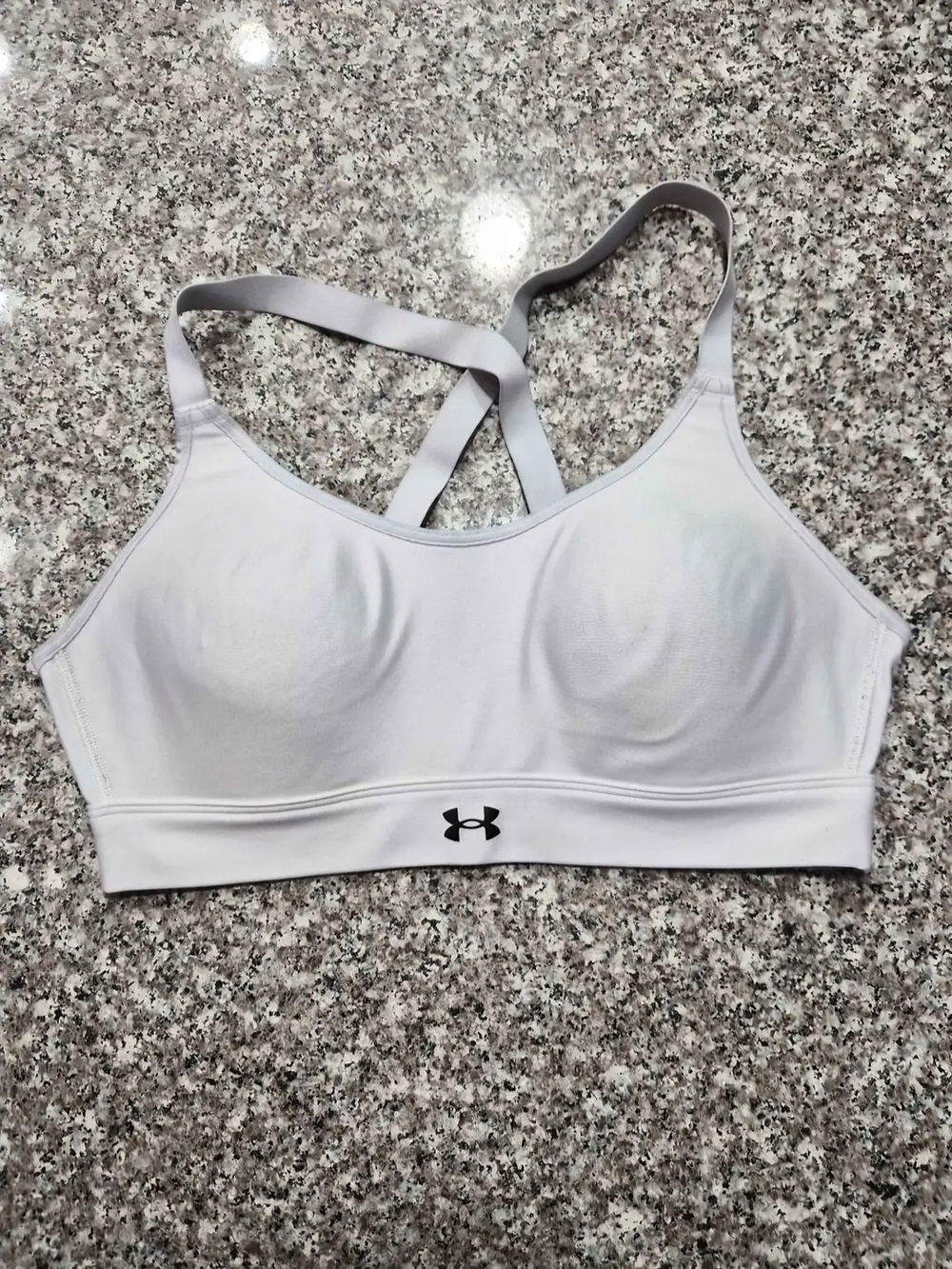 Under Armour White Crossback Light Support Sports Bra